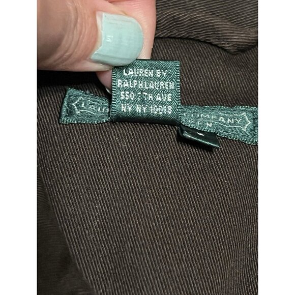 Lauren Jeans Company cropped jacket brown jean jacket size Large Classic Denim - Picture 8 of 14